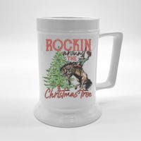 Rockin' Around Christmas Tree Cowboy Xmas Design Beer Stein