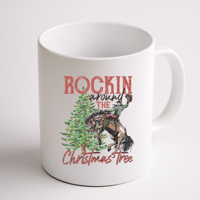 Rockin' Around Christmas Tree Cowboy Xmas Design Coffee Mug