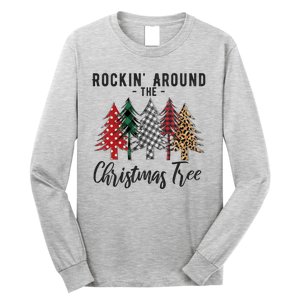 Rockin Around Christmas Tree Cowboy Xmas Design Long Sleeve Shirt