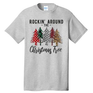 Rockin Around Christmas Tree Cowboy Xmas Design Tall T-Shirt