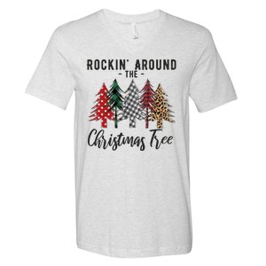 Rockin Around Christmas Tree Cowboy Xmas Design V-Neck T-Shirt