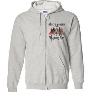 Rockin Around Christmas Tree Cowboy Xmas Design Full Zip Hoodie