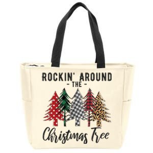 Rockin Around Christmas Tree Cowboy Xmas Design Zip Tote Bag