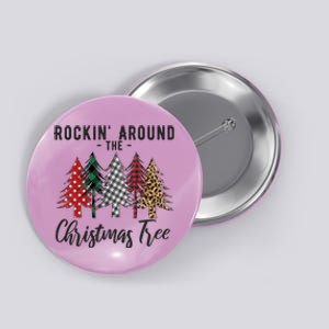 Rockin Around Christmas Tree Cowboy Xmas Design Button