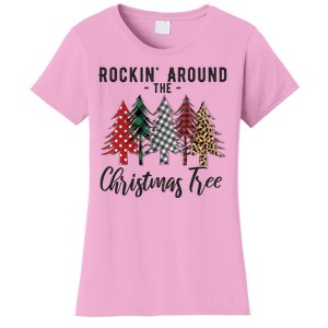 Rockin Around Christmas Tree Cowboy Xmas Design Women's T-Shirt