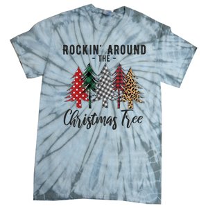 Rockin Around Christmas Tree Cowboy Xmas Design Tie-Dye T-Shirt