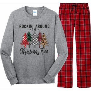 Rockin Around Christmas Tree Cowboy Xmas Design Long Sleeve Pajama Set