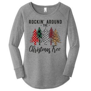 Rockin Around Christmas Tree Cowboy Xmas Design Women's Perfect Tri Tunic Long Sleeve Shirt