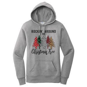 Rockin Around Christmas Tree Cowboy Xmas Design Women's Pullover Hoodie