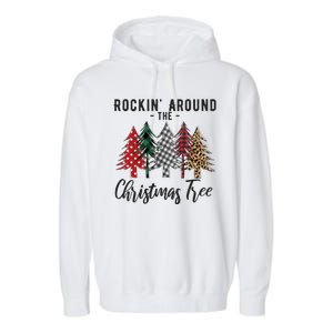 Rockin Around Christmas Tree Cowboy Xmas Design Garment-Dyed Fleece Hoodie