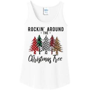 Rockin Around Christmas Tree Cowboy Xmas Design Ladies Essential Tank