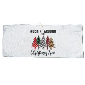 Rockin Around Christmas Tree Cowboy Xmas Design Large Microfiber Waffle Golf Towel