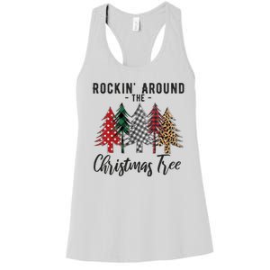 Rockin Around Christmas Tree Cowboy Xmas Design Women's Racerback Tank