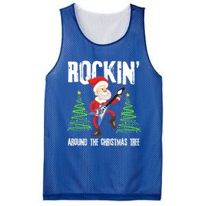 Rockin Around Christmas Tree Gift Funny Santa Rocker Cool Gift Mesh Reversible Basketball Jersey Tank