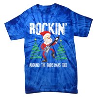 Rockin Around Christmas Tree Gift Funny Santa Rocker Cool Gift Tie-Dye T-Shirt