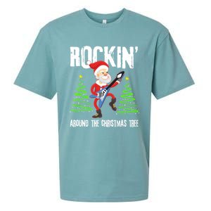 Rockin Around Christmas Tree Gift Funny Santa Rocker Cool Gift Sueded Cloud Jersey T-Shirt