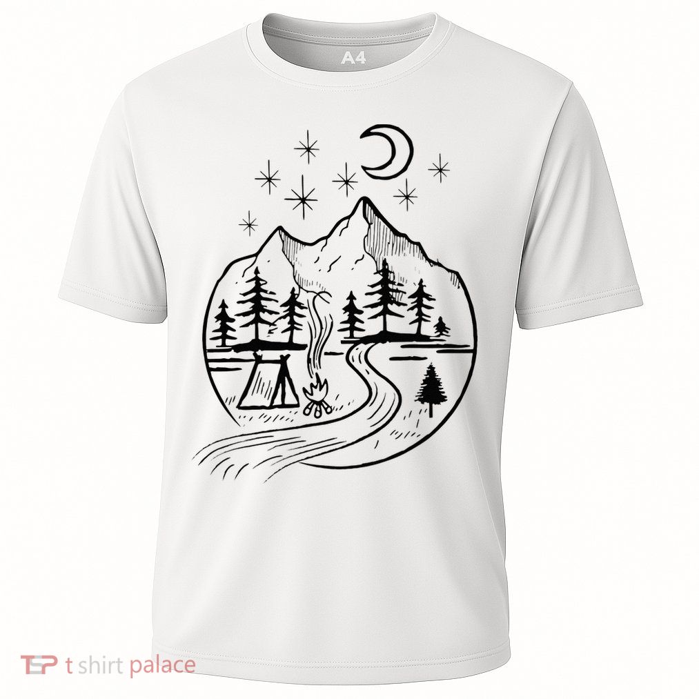 Retro Adventure Circle Camp For Kids Summer Camp Tent Performance Shirt