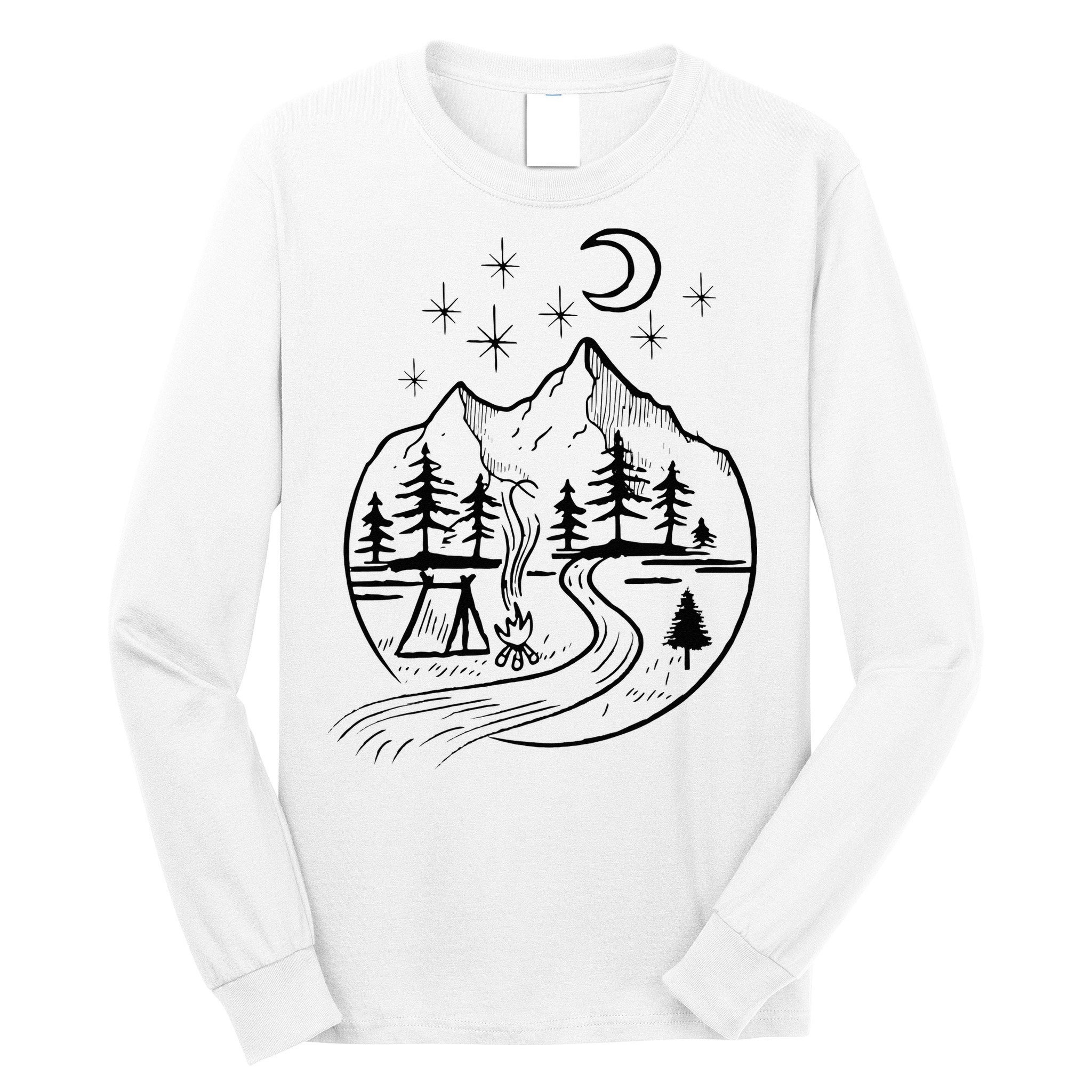 Retro Adventure Circle Camp For Kids Summer Camp Tent Long Sleeve Shirt