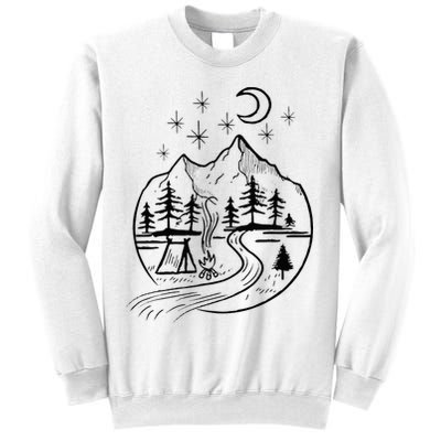 Retro Adventure Circle Camp For Kids Summer Camp Tent Sweatshirt