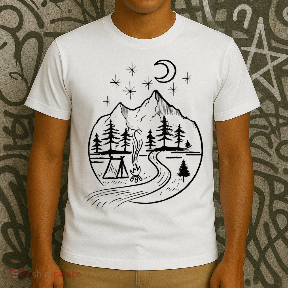 Retro Adventure Circle Camp For Kids Summer Camp Tent T-Shirt