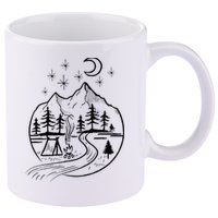 Retro Adventure Circle Camp For Kids Summer Camp Tent 11oz C Handle Ceramic Mug