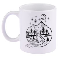 Retro Adventure Circle Camp For Kids Summer Camp Tent 11oz C Handle Ceramic Mug