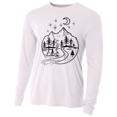 Retro Adventure Circle Camp For Kids Summer Camp Tent Cooling Performance Long Sleeve Crew