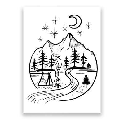 Retro Adventure Circle Camp For Kids Summer Camp Tent Poster