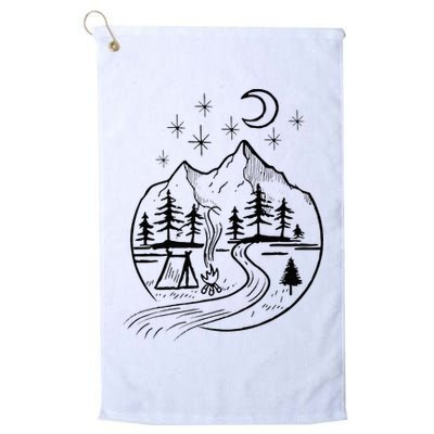 Retro Adventure Circle Camp For Kids Summer Camp Tent Golf Towel