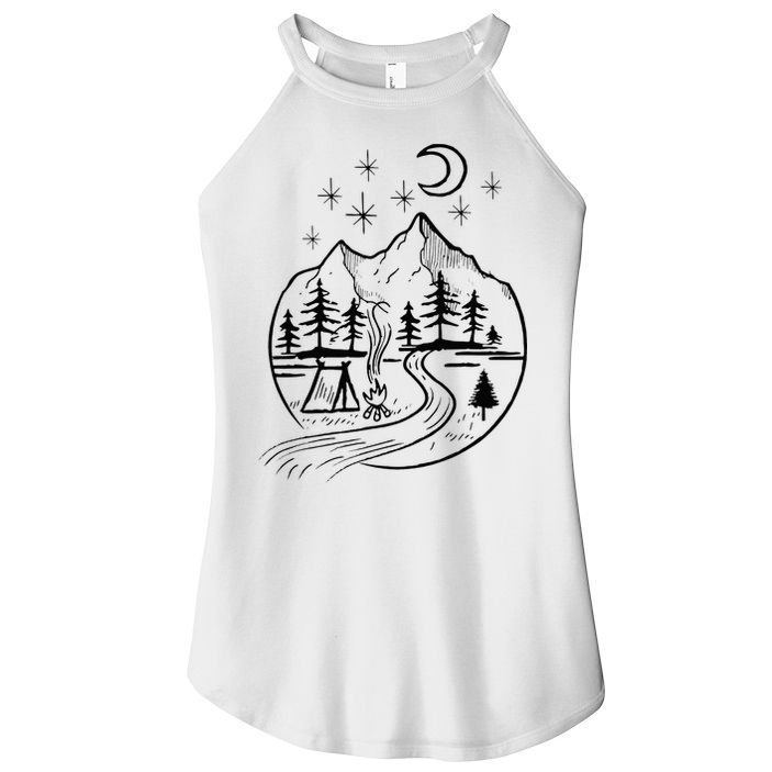 Retro Adventure Circle Camp For Kids Summer Camp Tent Women's Perfect Tri Rocker Tank