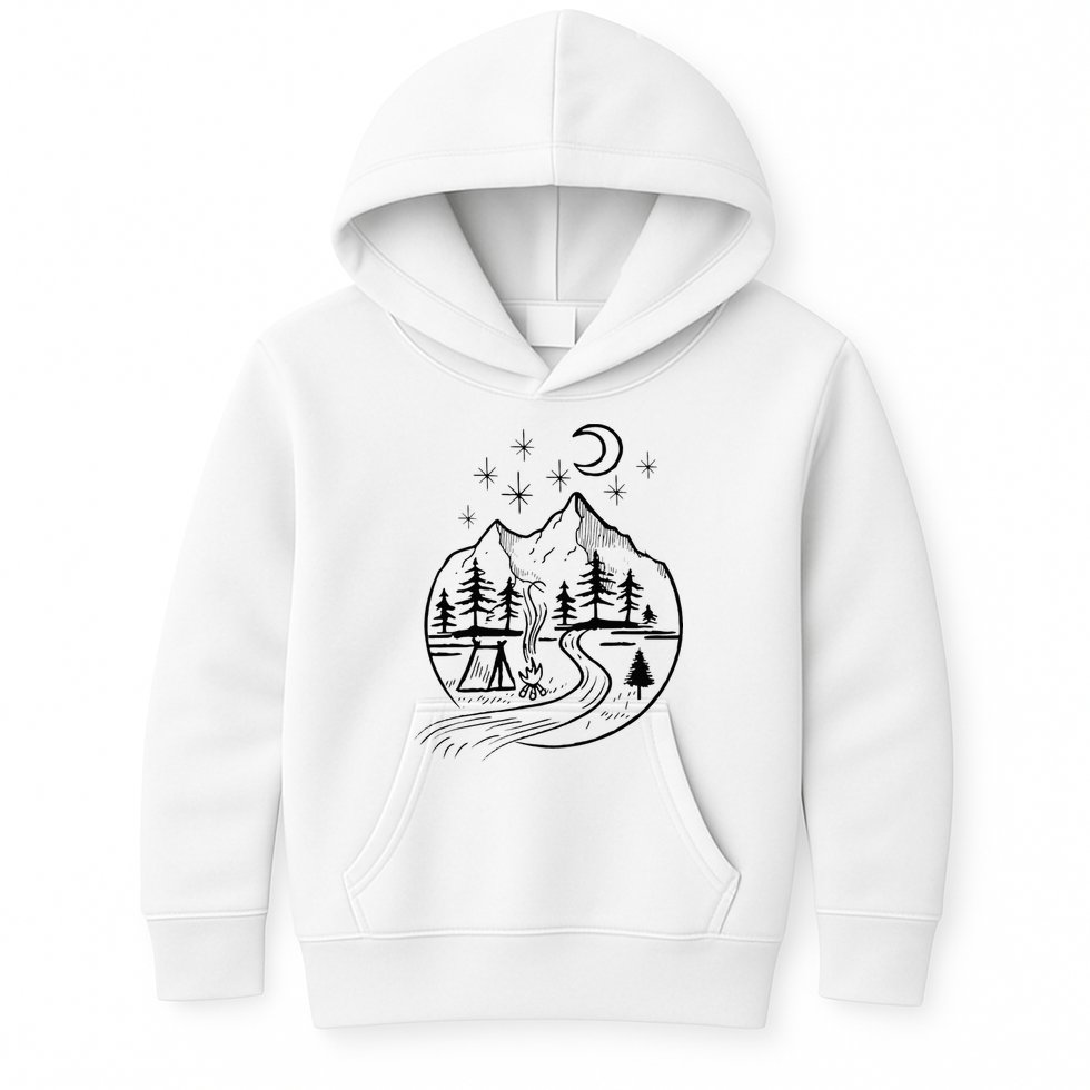 Retro Adventure Circle Camp For Kids Summer Camp Tent Kids Hoodie