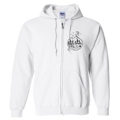Retro Adventure Circle Camp For Kids Summer Camp Tent Full Zip Hoodie