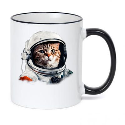 Realistic Astronaut Cat 11oz Black Color Changing Mug