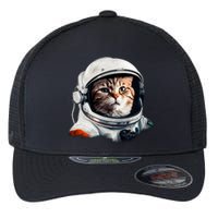 Realistic Astronaut Cat Flexfit Unipanel Trucker Cap