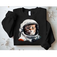 Realistic Astronaut Cat Sweatshirt
