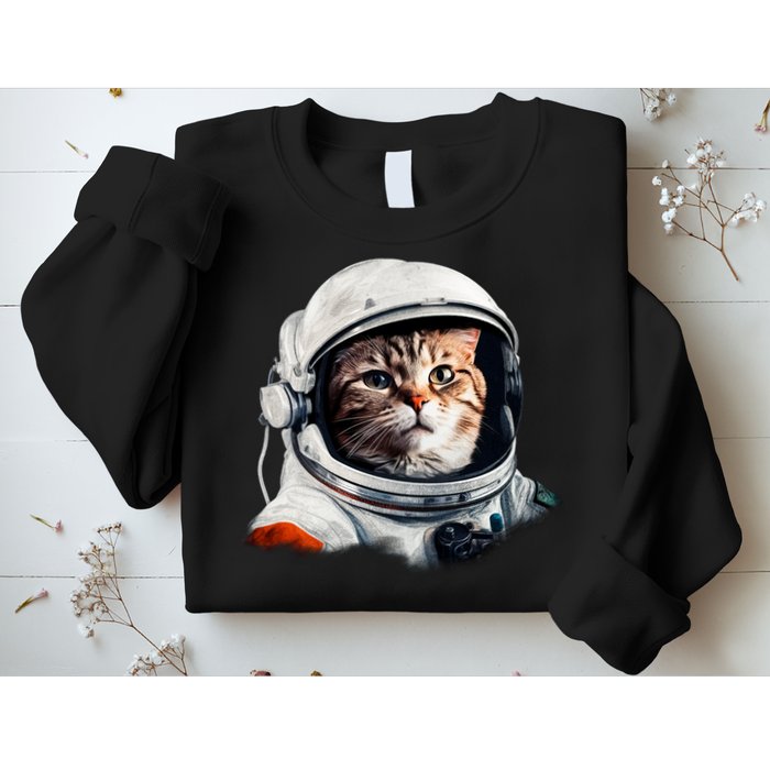 Realistic Astronaut Cat Sweatshirt