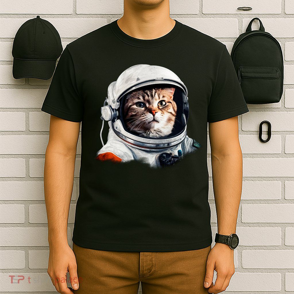 Realistic Astronaut Cat T-Shirt