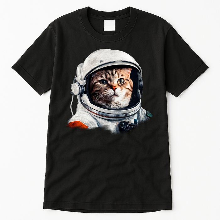 Realistic Astronaut Cat Tall T-Shirt