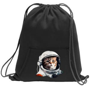 Realistic Astronaut Cat Sweatshirt Cinch Pack Bag