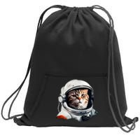 Realistic Astronaut Cat Sweatshirt Cinch Pack Bag