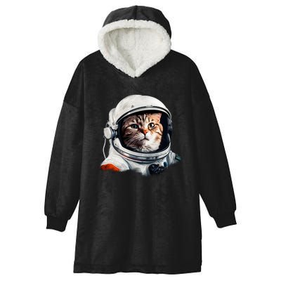 Realistic Astronaut Cat Hooded Wearable Blanket