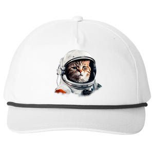 Realistic Astronaut Cat Snapback Five-Panel Rope Hat