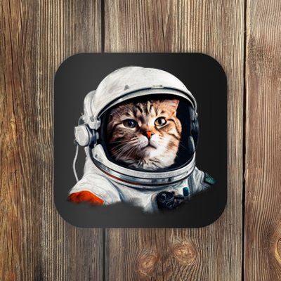 Realistic Astronaut Cat Coaster