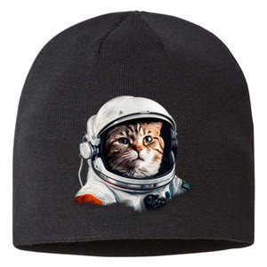 Realistic Astronaut Cat Sustainable Beanie