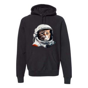 Realistic Astronaut Cat Premium Hoodie