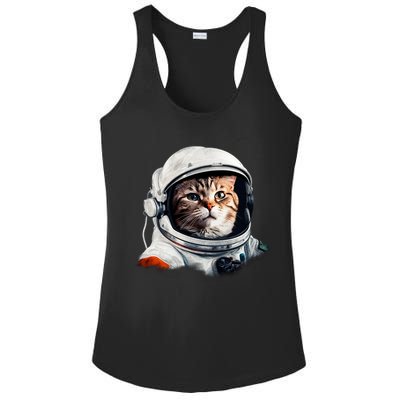 Realistic Astronaut Cat Ladies PosiCharge Competitor Racerback Tank