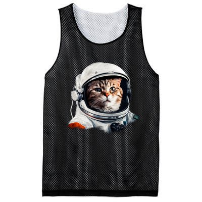 Realistic Astronaut Cat Mesh Reversible Basketball Jersey Tank