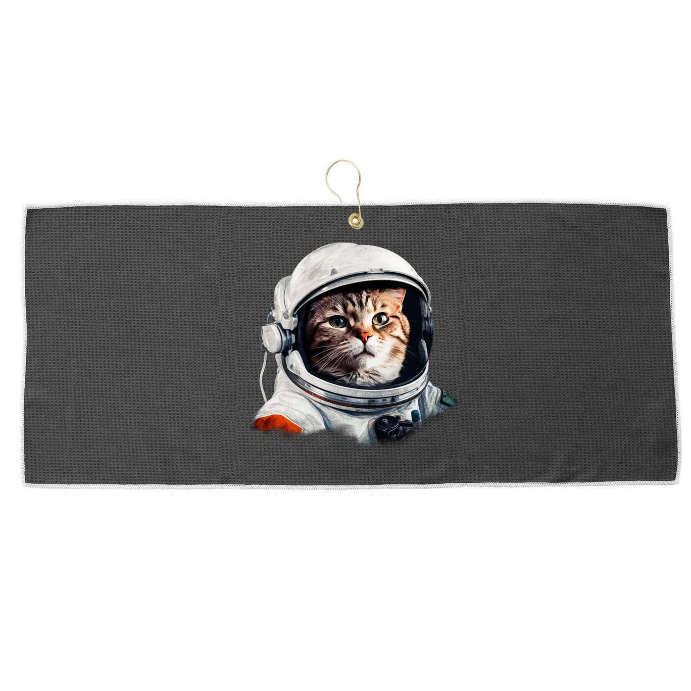 Realistic Astronaut Cat Large Microfiber Waffle Golf Towel
