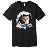 Realistic Astronaut Cat Premium T-Shirt