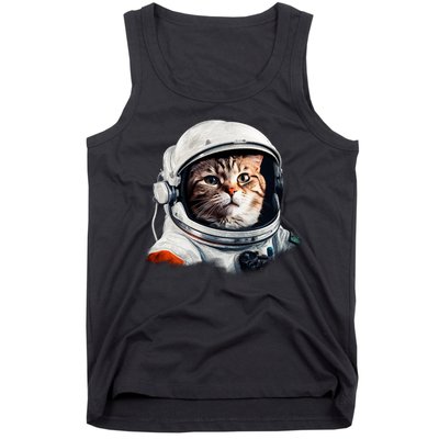 Realistic Astronaut Cat Tank Top